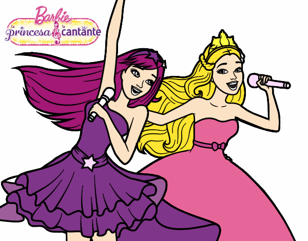 Barbie y la princesa cantando