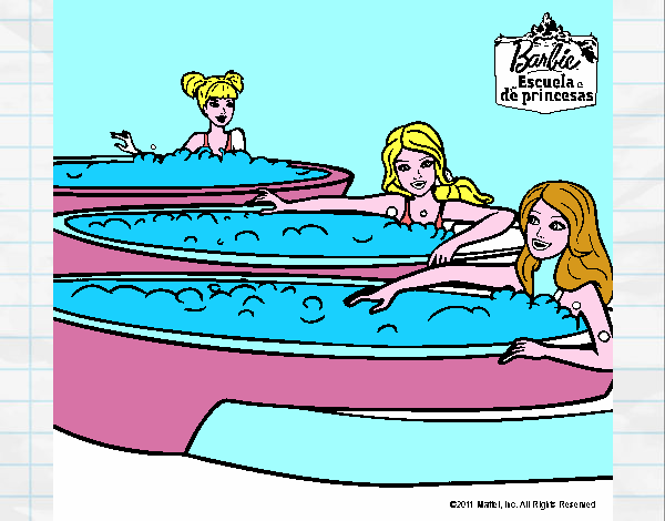 Barbie y sus amigas en el jacuzzi