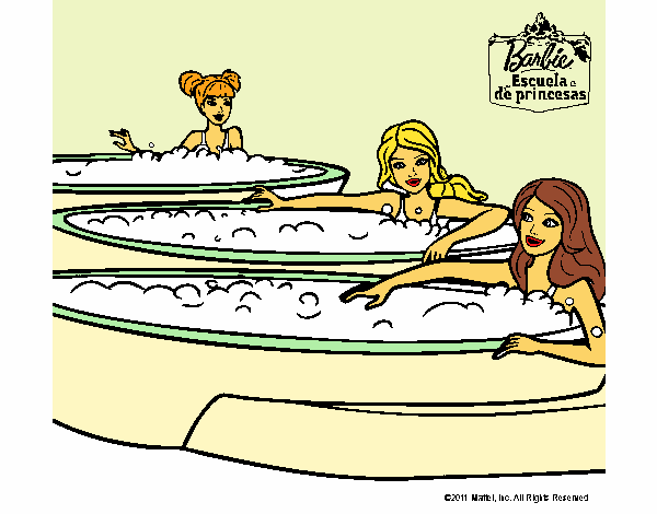 Barbie y sus amigas en el jacuzzi