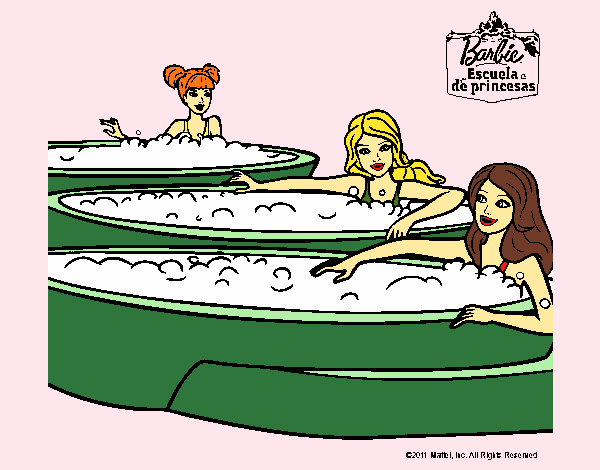 Barbie y sus amigas en el jacuzzi