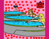 Barbie y sus amigas en el jacuzzi