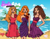 Barbie y sus amigas vestidas de fiesta