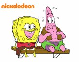 Bob Esponja y Patricio en bañador