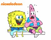 Bob Esponja y Patricio en bañador