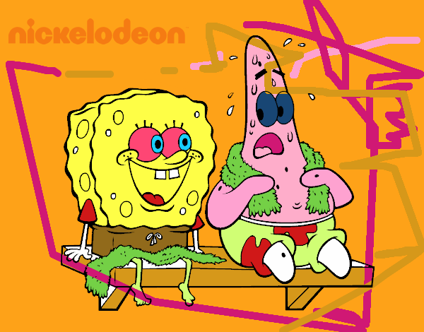 Bob Esponja y Patricio en bañador