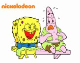 Bob Esponja y Patricio en bañador