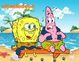 Bob Esponja y Patricio en bañador