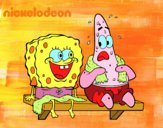 Bob Esponja y Patricio en bañador