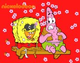 Bob Esponja y Patricio en bañador