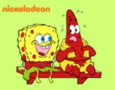 Bob Esponja y Patricio en bañador