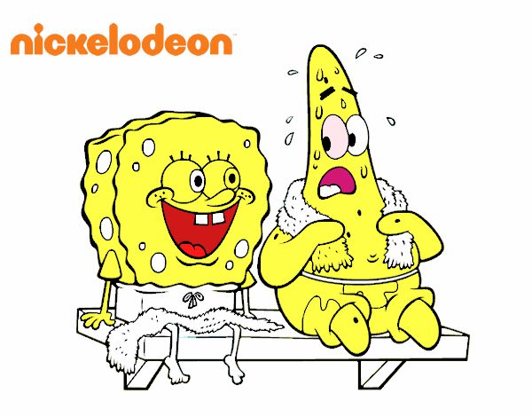 Bob Esponja y Patricio en bañador