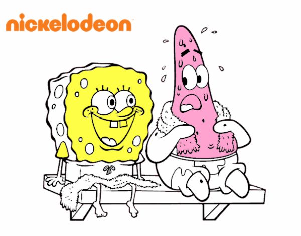 Bob Esponja y Patricio en bañador