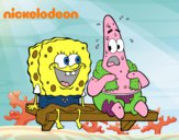 Bob Esponja y Patricio en bañador