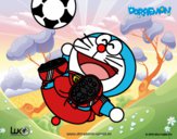 Dibujo Doraemon futbolista pintado por kjdfshiudf