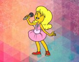 Estrella del pop cantando