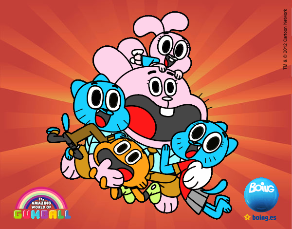 gumball con su preciosa y feliz familia