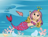 Dibujo Sirena saludando pintado por edmee_11