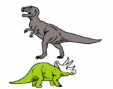 Triceratops y tiranosaurios rex