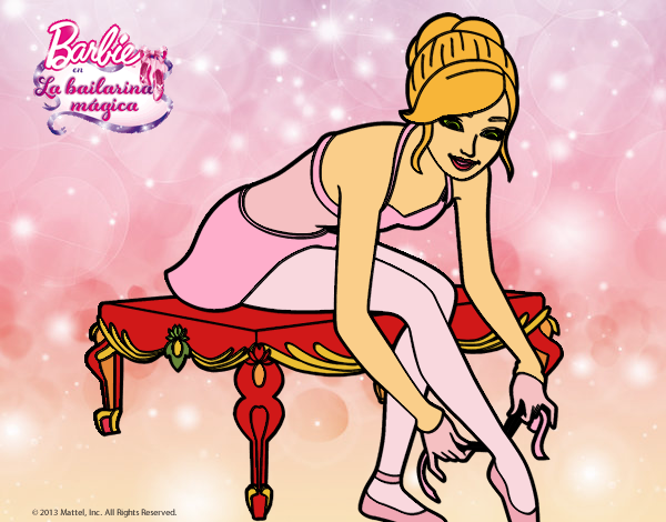 Dibujo Barbie con las zapatillas de ballet pintado por colorista