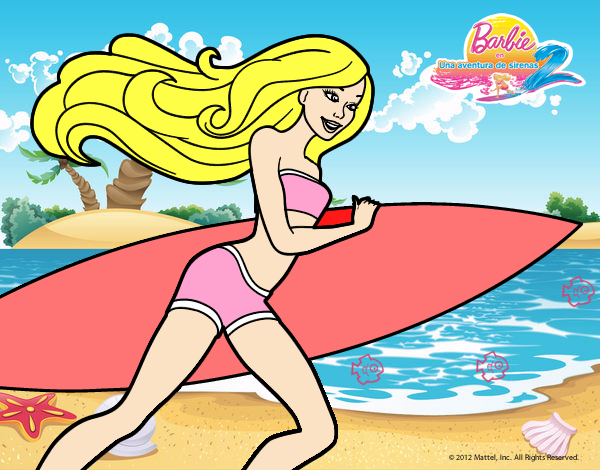 Barbie corre al agua