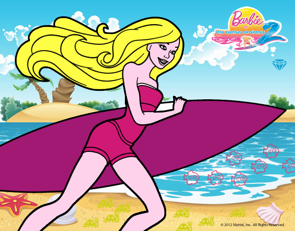 Barbie corre al agua