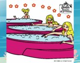 Barbie y sus amigas en el jacuzzi