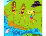 Barbie y sus amigas en la playa