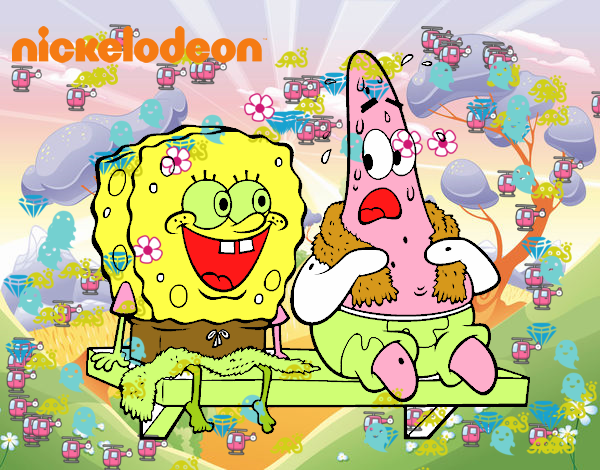 Bob Esponja y Patricio en bañador