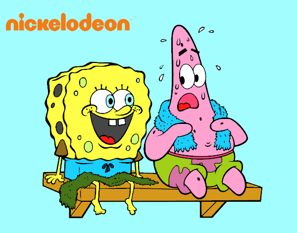 Bob Esponja y Patricio en bañador