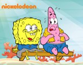 Bob Esponja y Patricio en bañador