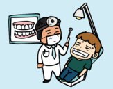 Dibujo Dentista con paciente pintado por kjdfshiudf