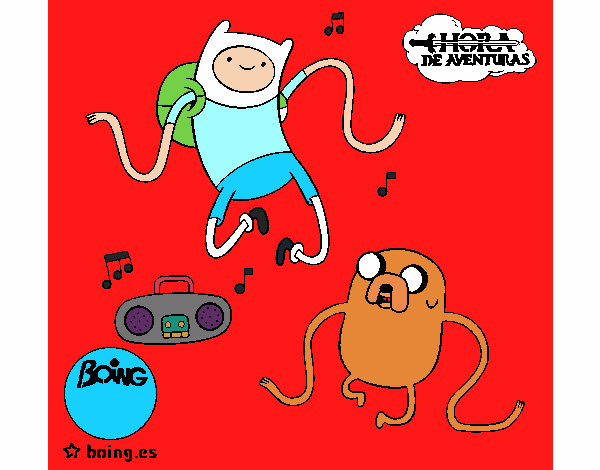 Finn y Jake escuchando música