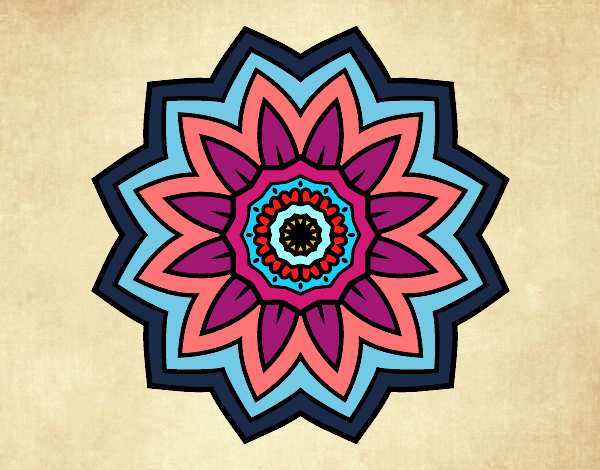 Dibujo Mandala flor de girasol pintado por tamytas