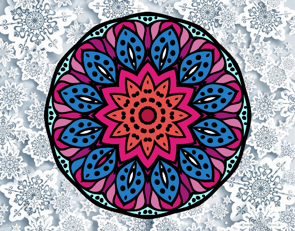 Dibujo Mandala naturaleza pintado por helio