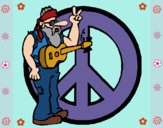 Dibujo Músico hippy pintado por queyla