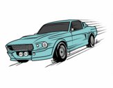 Dibujo Mustang retro pintado por kjdfshiudf