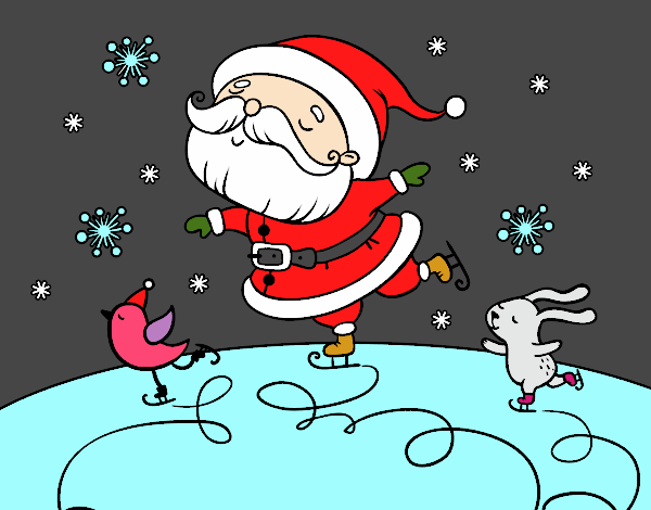 Santa Claus patinando