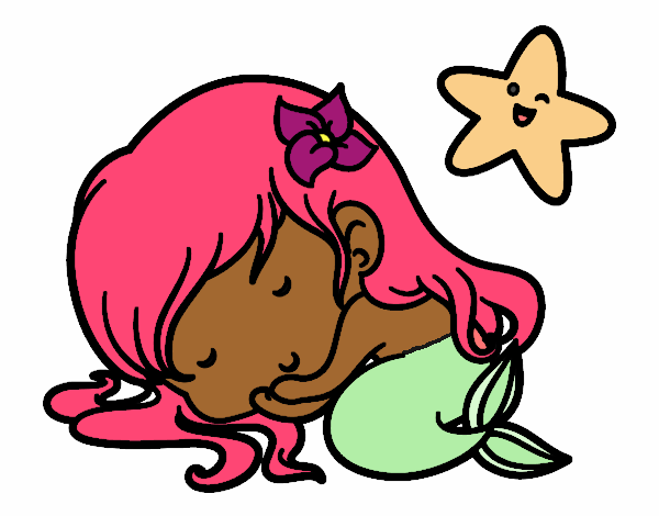 Sirenita chibi durmiendo