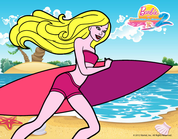 Barbie corre al agua