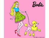 Barbie paseando a su mascota