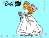 Dibujo Barbie vestida de novia pintado por LunaLunita