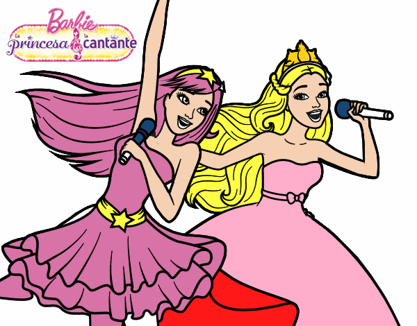 Barbie y la princesa cantando