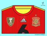 Dibujo Camiseta del mundial de fútbol 2014 de España pintado por ainara_tl