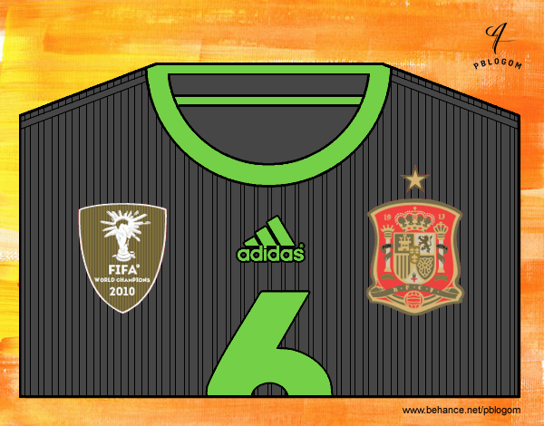 Camiseta del mundial de fútbol 2014 de España