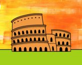 Dibujo El Coliseo de Roma pintado por helio