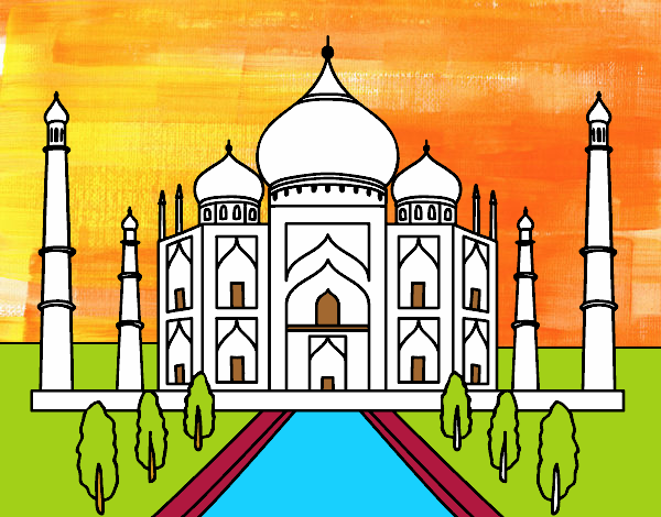 Dibujo El Taj Mahal pintado por helio