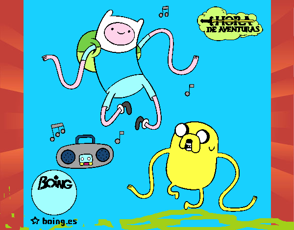 Finn y Jake escuchando música