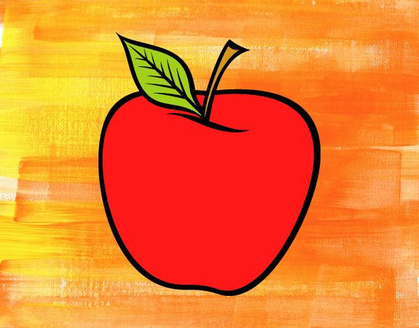 Dibujo Manzana grande pintado por helio