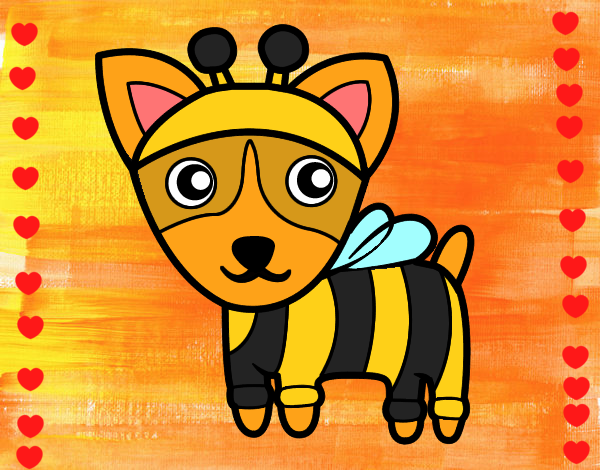 Dibujo Perro-abeja pintado por helio