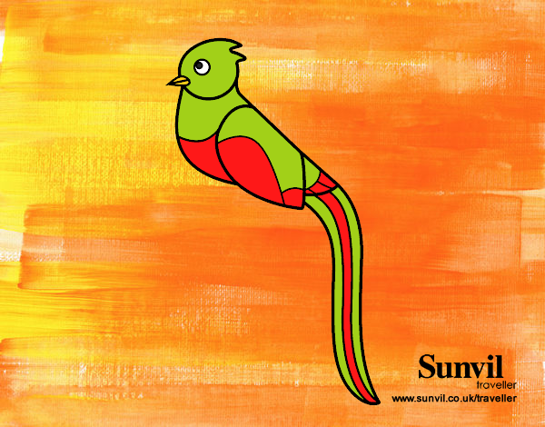 Dibujo Quetzal pintado por helio